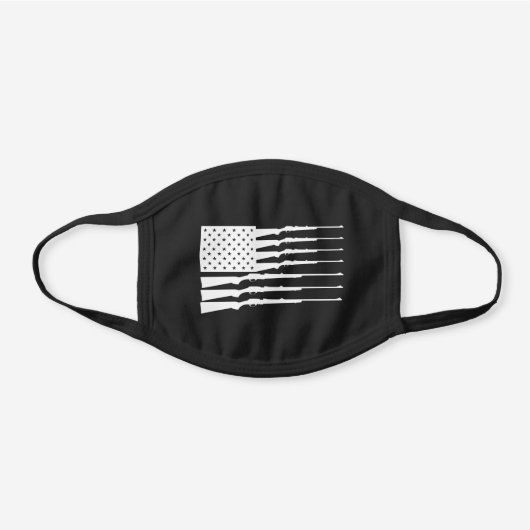 American Flag Rifle II Black Cotton Face Mask (Front)