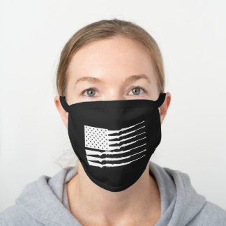American Flag Rifle II Black Cotton Face Mask