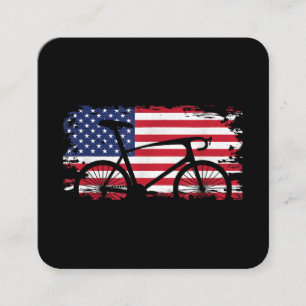 American Flag Road Biking Cycling Apparel - Bicycl Square Business Card