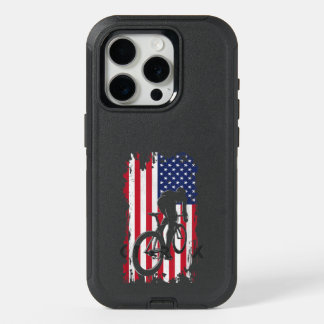 American Flag Road Biking Cycling Apparel - Cyclin iPhone 15 Pro Case