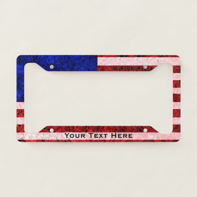 American Flag Roses License Plate Frames Frame (Front)