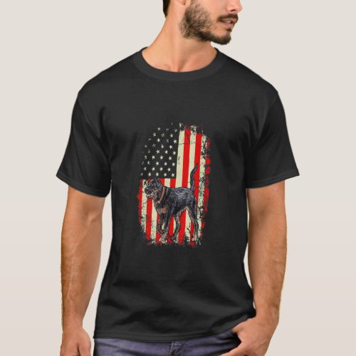 American Flag Rottweiler Dog  Funny 4th Of July Do T_Shirt