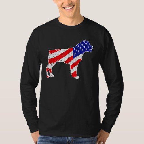 American Flag Rottweiler Patriotic Dog Dad Dog Mom T_Shirt