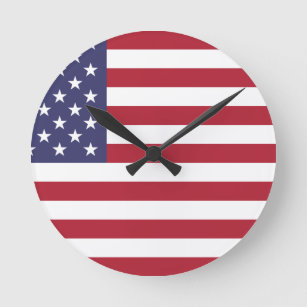 American Flag Round Clock