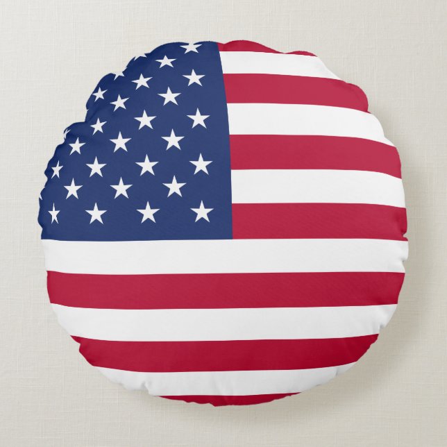 American Flag Round Pillow (Front)