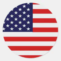 I Voted Flag Stickers - Stars and Stripes Design