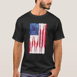 American Flag Rowing Oar Cute US Row Crew 4th Of J T-Shirt
