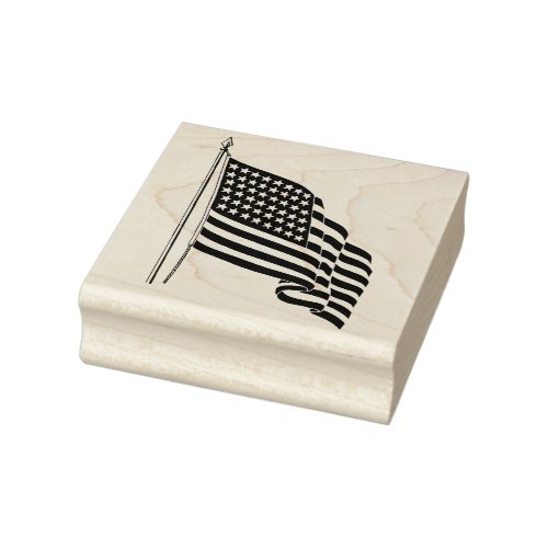 American Flag Rubber Stamp