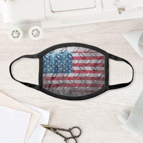 American Flag Rugged Diamond Plate Steel Face Mask