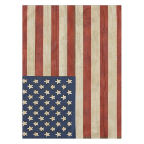 American Flag Rustic Americana 4th of July Tablecloth