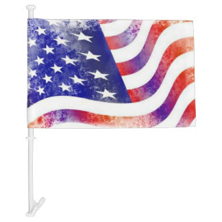 American Flag Rustic Design Car Flag