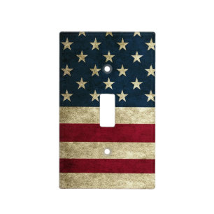 American Flag Rustic Light Switch Cover