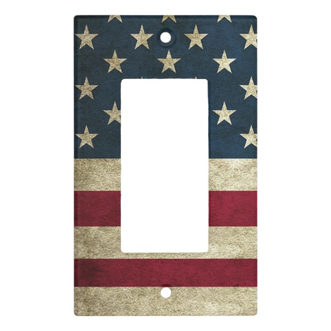 American Flag Rustic Light Switch Cover (Front)