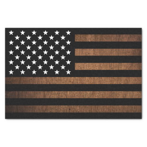 American Flag Rustic USA Patriotic Tissue Paper