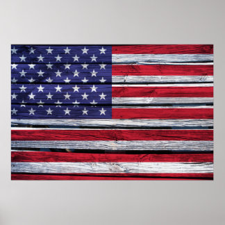 American Flag Rustic Wood Poster American Flag Rustic Wood Poster