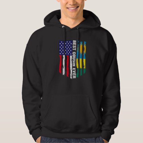 American Flag  Rwanda Flag Best Cousin Ever Patri Hoodie