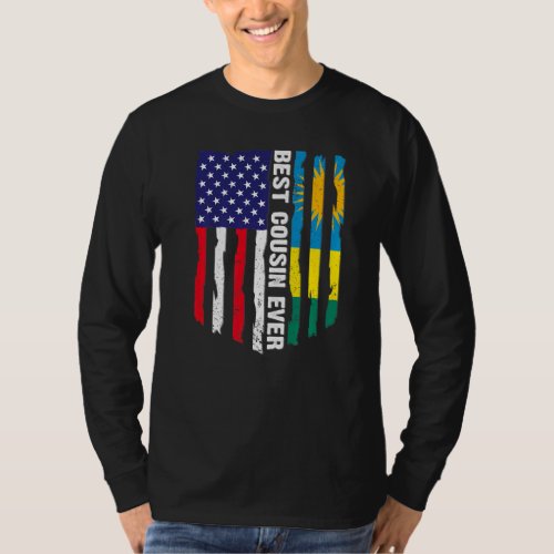 American Flag  Rwanda Flag Best Cousin Ever Patri T_Shirt