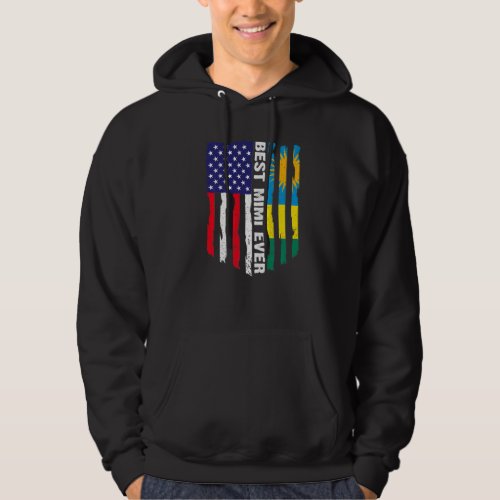 American Flag  Rwanda Flag Best Mimi Ever Patriot Hoodie