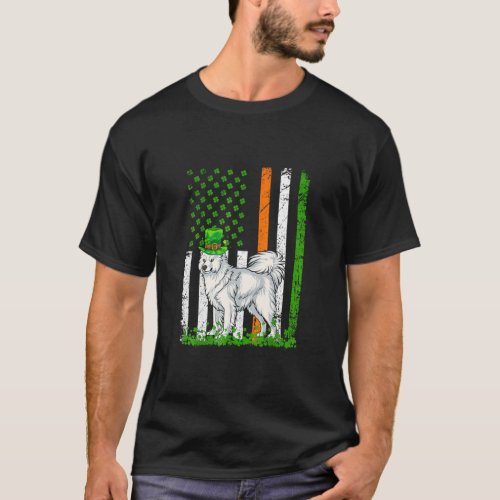 American Flag Samoyed Dog  St Patricks Day  T_Shirt
