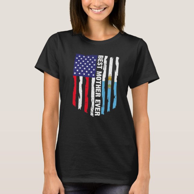 American Flag & San Marino Flag Best Mother Ever F T-Shirt (Front)