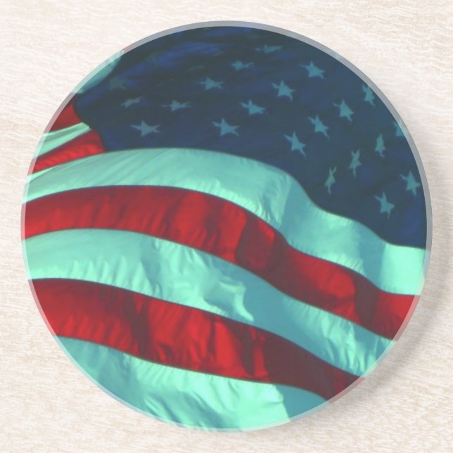 American Flag Sandstone Coaster (Front)