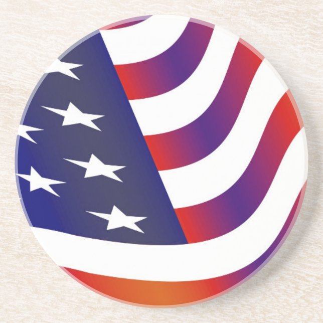 American Flag Sandstone Coaster (Front)