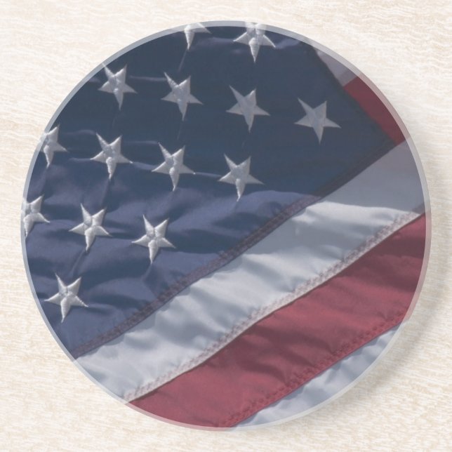 American flag. sandstone coaster (Front)