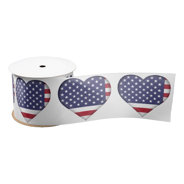 American flag satin ribbon (Spool)