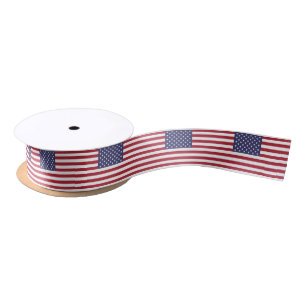 American Flag Satin Ribbon