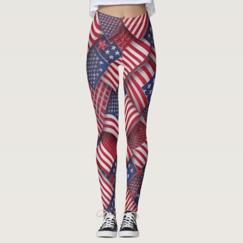 American flag scales  leggings