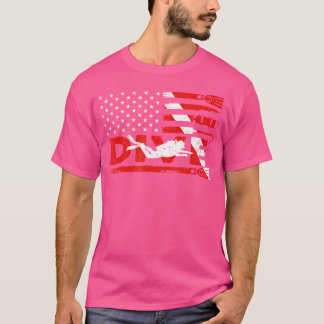 American Flag Scuba Diving For Scuba Diving T-Shirt
