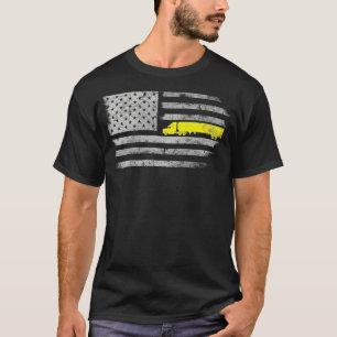 American Flag Semi Truck US Trucker Driver Mens Fa T-Shirt