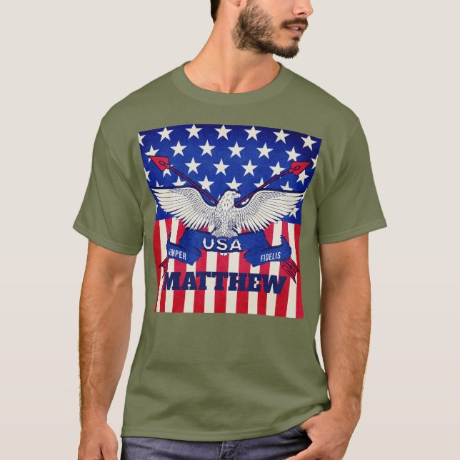 American Flag Semper Fi T-Shirt (Front)