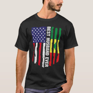 American Flag & Senegal Flag Best Husband Ever Fam T-Shirt