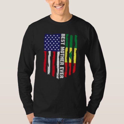 American Flag  Senegal Flag Best Mother Ever Fami T_Shirt