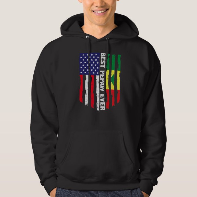American Flag & Senegal Flag Best Pepaw Ever Famil Hoodie (Front)