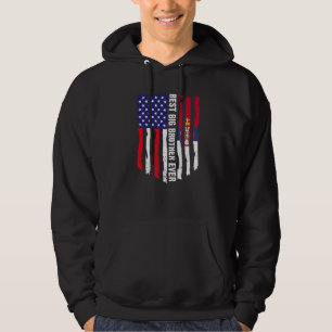 American Flag & Serbia Flag Best Big Brother Ever  Hoodie