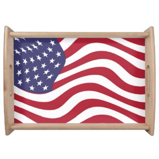 AMERICAN FLAG SERVING TRAY