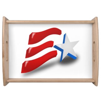 AMERICAN FLAG SERVING TRAY