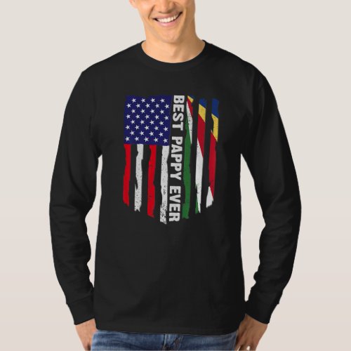 American Flag  Seychelles Flag Best Pappy Ever Fa T_Shirt