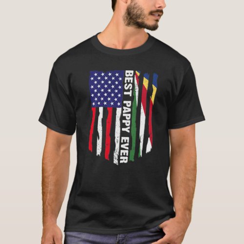American Flag  Seychelles Flag Best Pappy Ever Fa T_Shirt