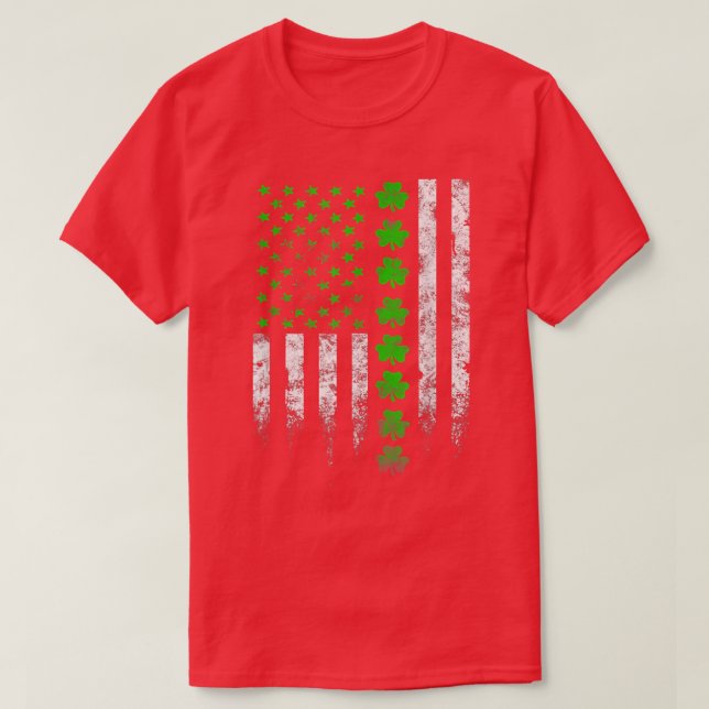 American Flag Shamrock Clover St Patricks Day Wome T-Shirt (Design Front)