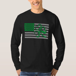 American Flag Shamrock Clovers St Patricks Day Men T-Shirt