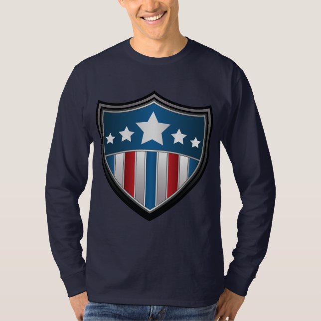 American Flag Shield Long-Sleeve Shirt (Front)