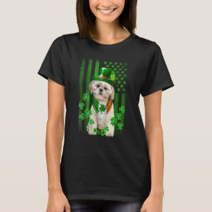American Flag Shih Tzu Dog Hat Irish St Patricks D T-Shirt