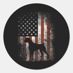 American Flag Shirt Usa 4th Of July Dog Gifts Classic Round Sticker