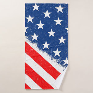 American Flag Shirt USA Patriotic Star Stripes Bath Towel