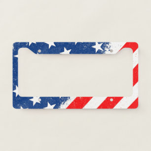 American Flag Shirt USA Patriotic Star Stripes License Plate Frame