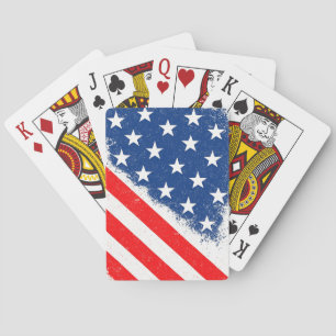 American Flag Shirt USA Patriotic Star Stripes Poker Cards
