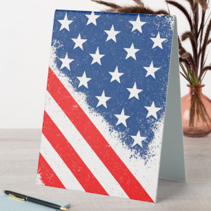 American Flag Shirt USA Patriotic Star Stripes Table Tent